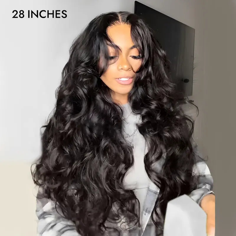 [Spring Musts] Wiggins Hair Ocean Wave Glueless Wig Pre-Cut 13X4 HD Lace Front Wig Human Hair Face Framing Curtain Bangs Wig Natural Hairline Pre-Bleached Invisible Knots