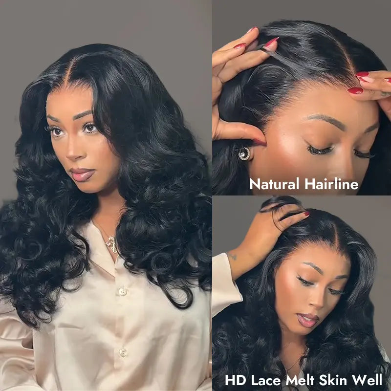[Spring Musts] Wiggins Hair Ocean Wave Glueless Wig Pre-Cut 13X4 HD Lace Front Wig Human Hair Face Framing Curtain Bangs Wig Natural Hairline Pre-Bleached Invisible Knots
